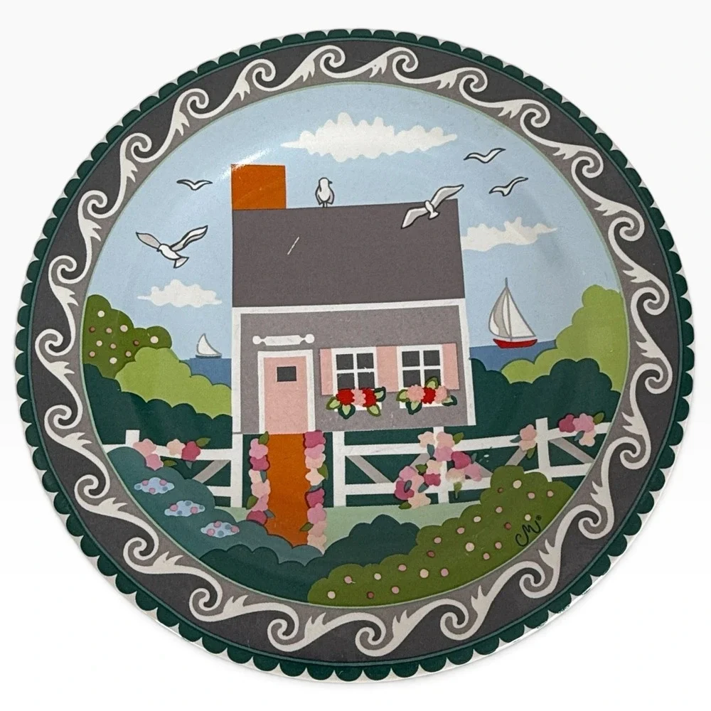 4 Sakura Salad Plates Nantucket Stoneware Claire Murray Complete Set 8.25